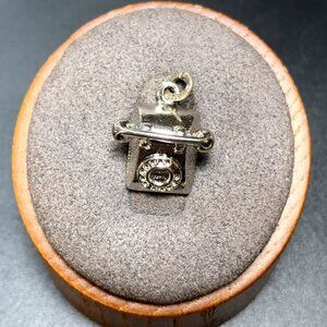 VTG Solid Sterling Silver 925 Fine Rotary Telephone Traditional Dangle Charm